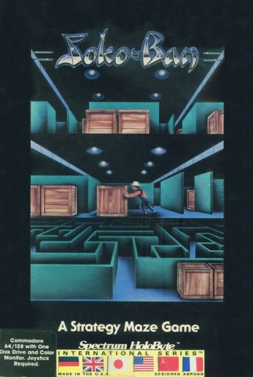 Soko-Ban box art for Commodore 64
